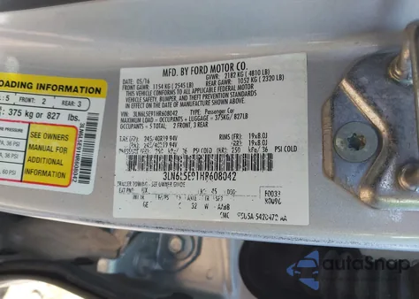 2017 Lincoln Mkz Reserve из США, поврежденный, VIN 3LN6L5E91HR608042